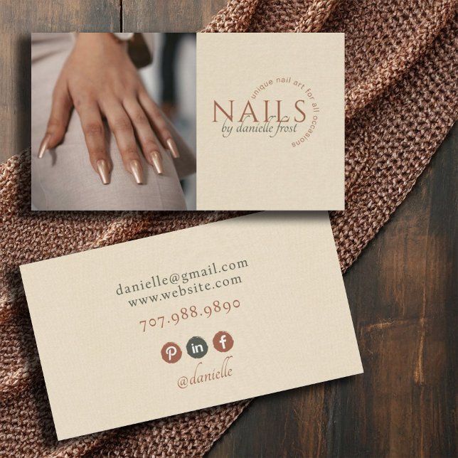 Modern Nail Tech Photo Business Card (Creator Uploaded)