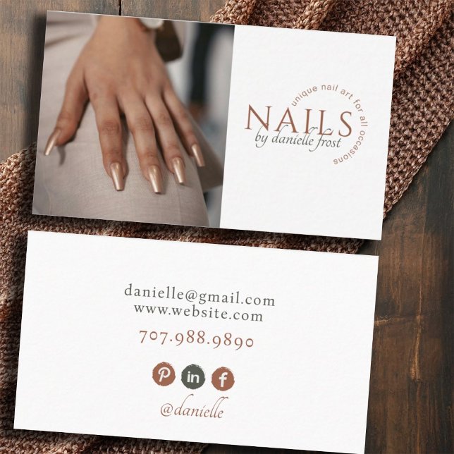 Modern Nail Tech Photo Business Card (Creator Uploaded)