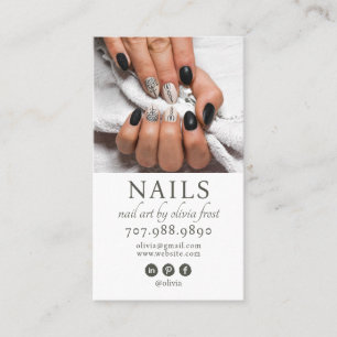 Modern Nail Tech Photo Business Card