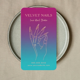 Modern Nail Tech Qr Code Stylish Manicurist Artist Business Card