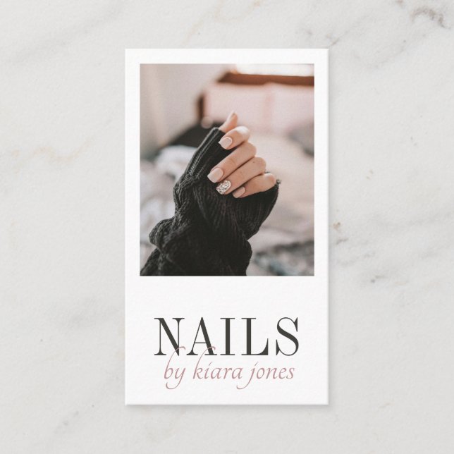 Modern Nail Technician Nail Salon Photo Business Card (Front)