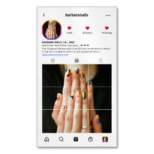 Modern Nails Beauty Salon Instagram Nail Artist Magnetic Business Card