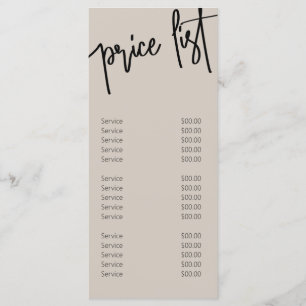 Modern Nails Salon Beige Price List Services Menu
