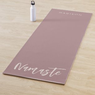 Modern Namaste Name Rose Brown  Yoga Mat