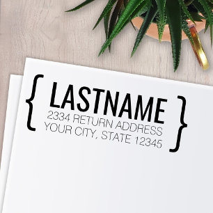 Modern Name and Return Address with Parenthesis Self-inking Stamp