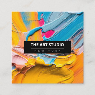 Modern Name Artwork Artist Art Studio Calling Card
