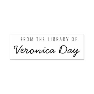 Modern Name Bookplate From the Library of Self-inking Stamp