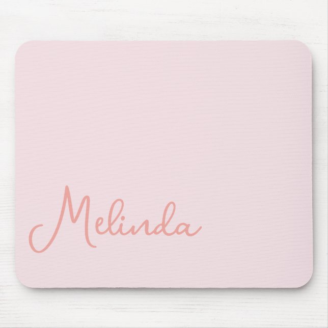 Modern Name Chic Blush Pink Mouse Pad (Front)