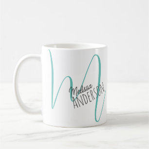 Modern Name Initial Monogram Personalised Coffee Mug