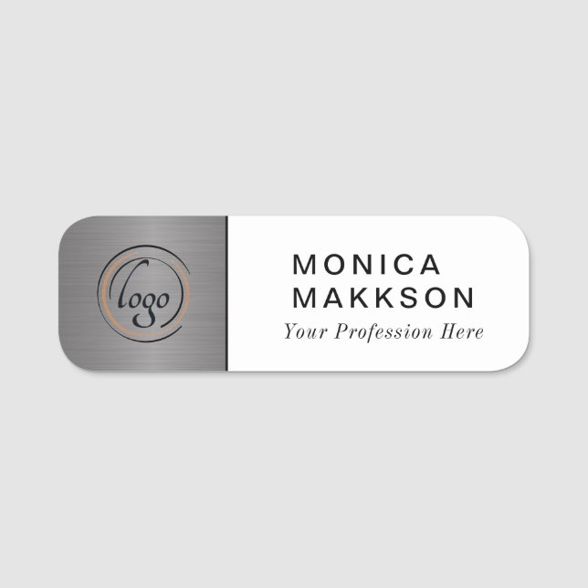Modern Name, Logo  And Title Name Tag (Front)