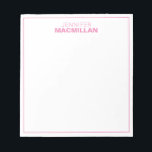 Modern Name Monogram Framed Personalised Pink Notepad<br><div class="desc">This modern notepad features a simple two line monogram and thin frame.  Use the template form to add your personalisation.</div>
