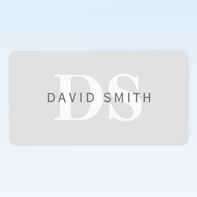 Modern Name & Monogram | Green & White Label (Creator Uploaded)