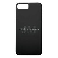 Modern Name & Monogram | Grey & Black