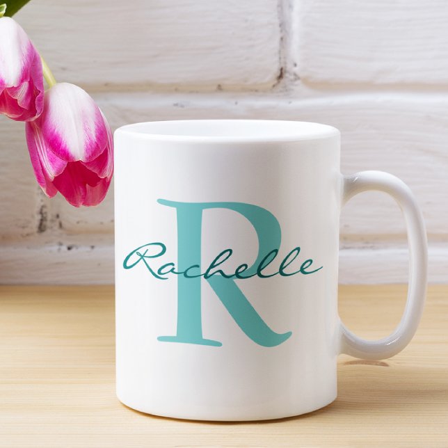 Modern Name & Monogram Initial Classic Coffee Mug (Creator Uploaded)