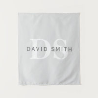 Modern Name & Monogram | Light & Dark Grey White