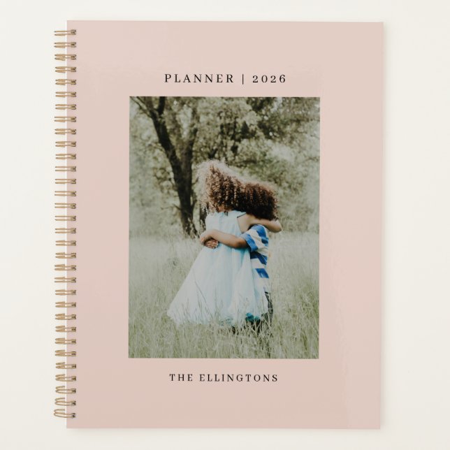 Modern Name Monogram Photo 2022  Planner (Front)