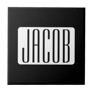Modern Name or Editable Brand Name for Business Ceramic Tile