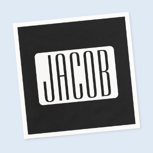 Modern Name or Editable Brand Name for Business  Napkin