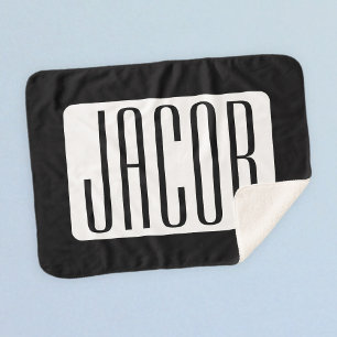 Modern Name or Editable Brand Name for Business  Sherpa Blanket