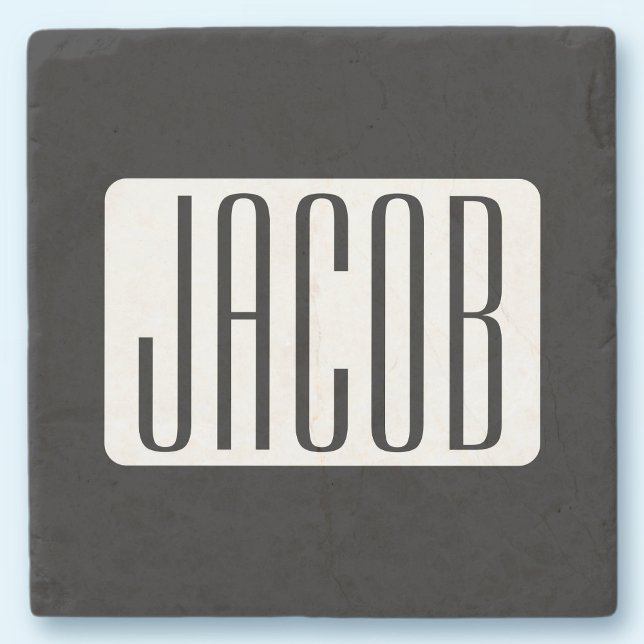 Modern Name or Editable Brand Name for Business  Stone Coaster (Creator Uploaded)
