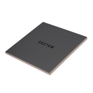 Modern Name or other Text Template Dark Grey Ceramic Tile