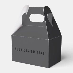 Modern Name or other Text Template Dark Grey Favour Box