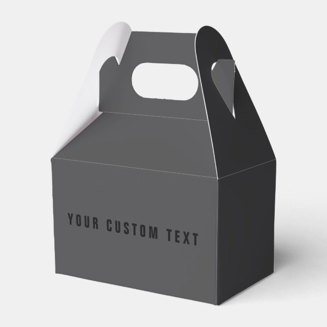 Modern Name or other Text Template | Dark Grey Favour Box (Front Side)
