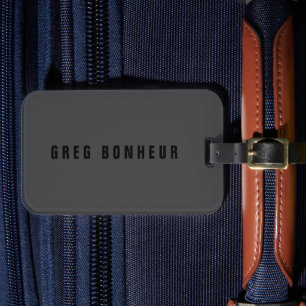 Modern Name or other Text Template   Dark Grey Luggage Tag