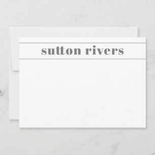 Modern name personalised stationery card