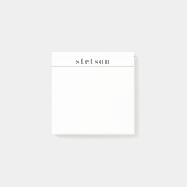 Modern name personalised stationery post-it notes (Front)