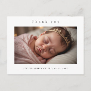 Modern Name Photo Baby Thank You Card