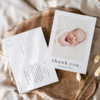 Modern Name Photo Baby Thank You
