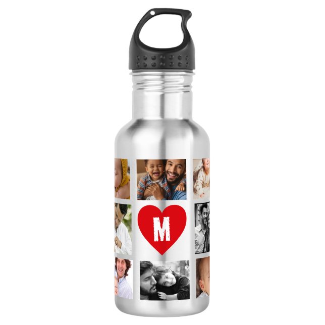 Modern NAME Photo Collage 710 Ml Water Bottle (Front)