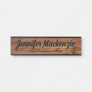 Modern Name Plate Wood Grain Rustic Door Sign