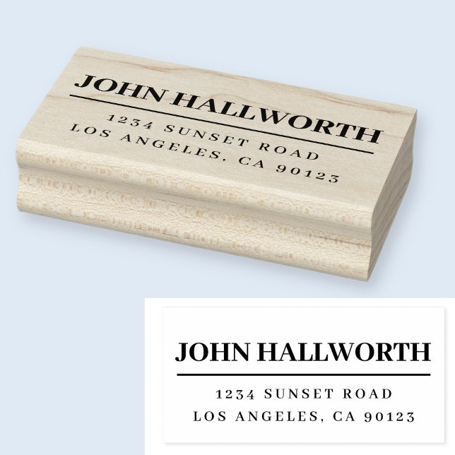 Modern Name & Return Address Rubber Stamp (Creator Uploaded)