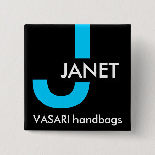 Modern Name Tag 15 Cm Square Badge