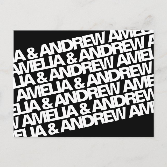 Modern Name Wedding Save the Date Announcement Postcard (Front)