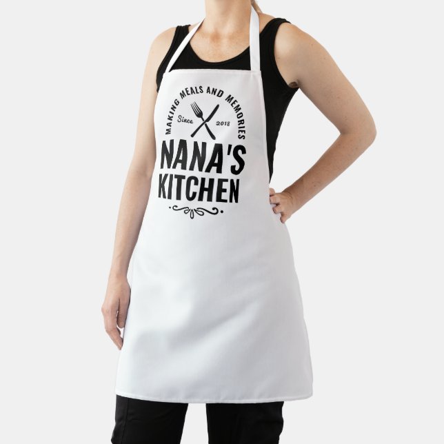 Modern Nana Kitchen Grandmas Birthday Gift Baking  Apron (Insitu)