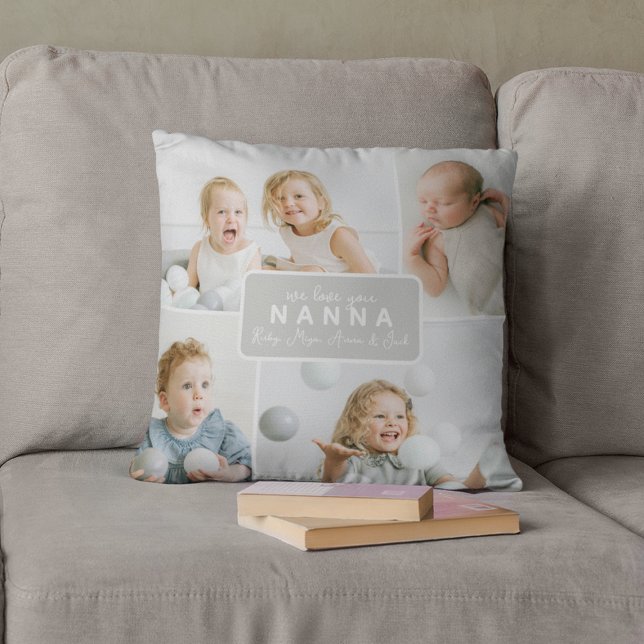 Modern Nanna 4 Photo Grey Cushion (Creator Uploaded)