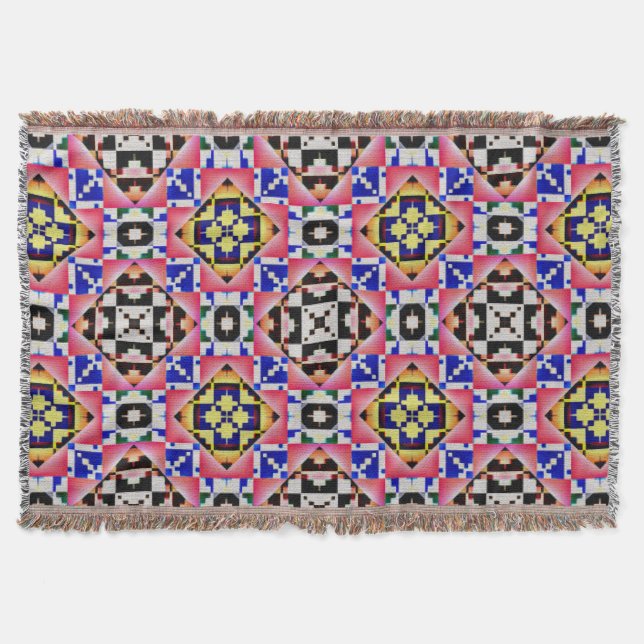 Modern Native American 11 Throw Blanket (Front)