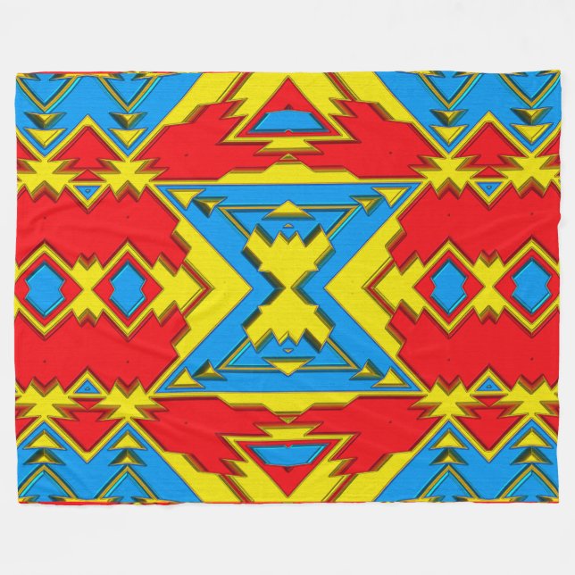 Modern Native American 12 Options Fleece Blanket (Front (Horizontal))
