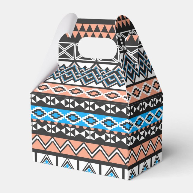 Modern Native American Tribal Aztec Pattern Favour Box (Back Side)