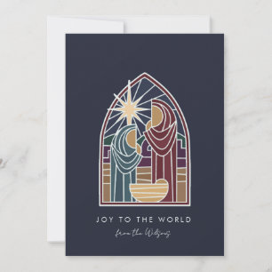Modern Nativity religious Christmas  Holiday Card