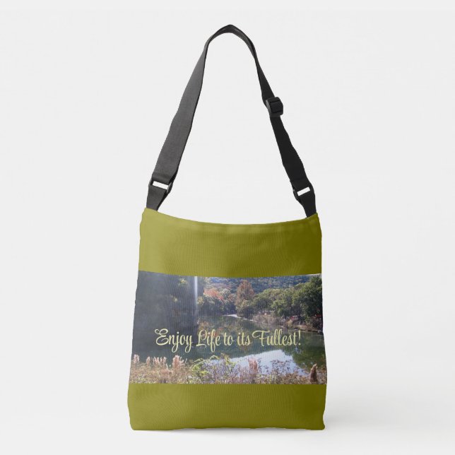 Modern Natural Landscape, Green Tote Bag (Front)