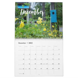 Modern nature flowers/ custom photo calendar
