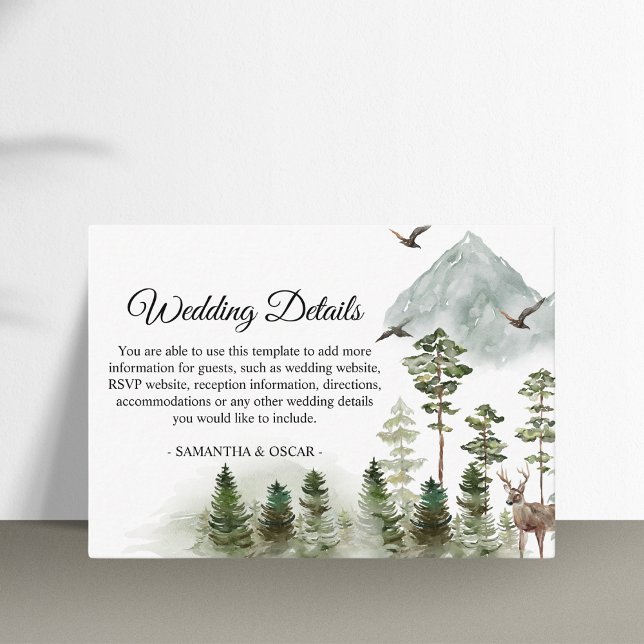Modern Nature Green Forest | Watercolor Trees Enclosure Card (Creator Uploaded)