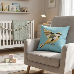 Modern Nature-Inspired Geometric Bird Cushion