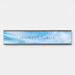 Modern Nature Template Elegant Clouds Blue Sky Door Sign
