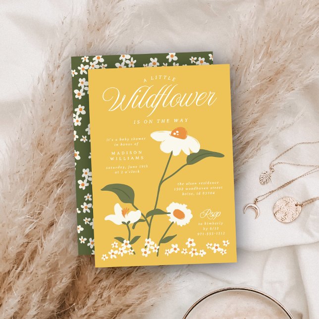Modern Nature Themed Wildflower Baby in Bloom Invitation (Creator Uploaded)