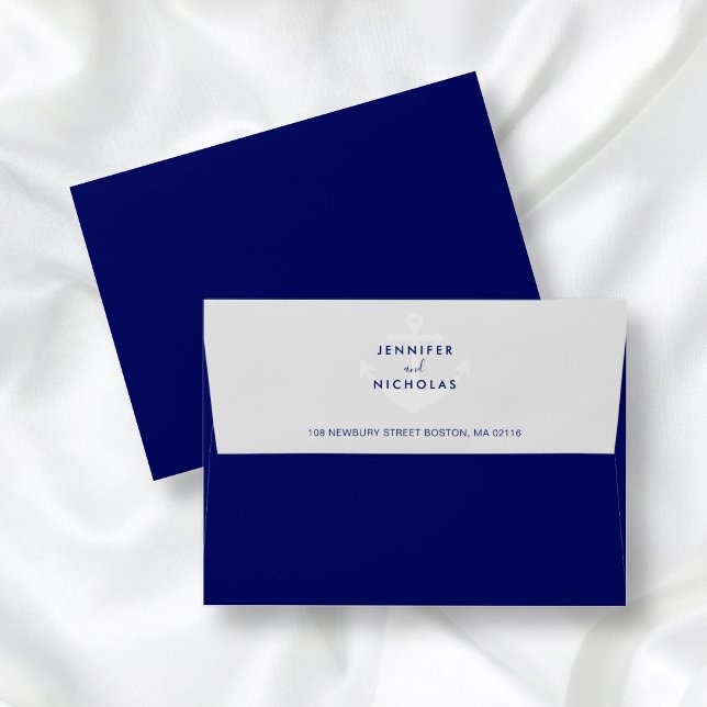 Modern Nautical Anchor Wedding Address Envelope (Creator Uploaded)